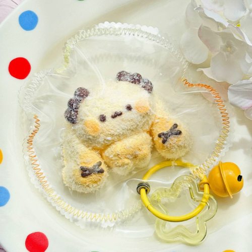 Kawaii Fuzzy Yellow Lop Ear Bunny Taba Squishy